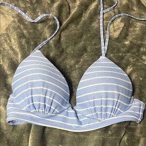 Target Blue and White Striped Bikini Top